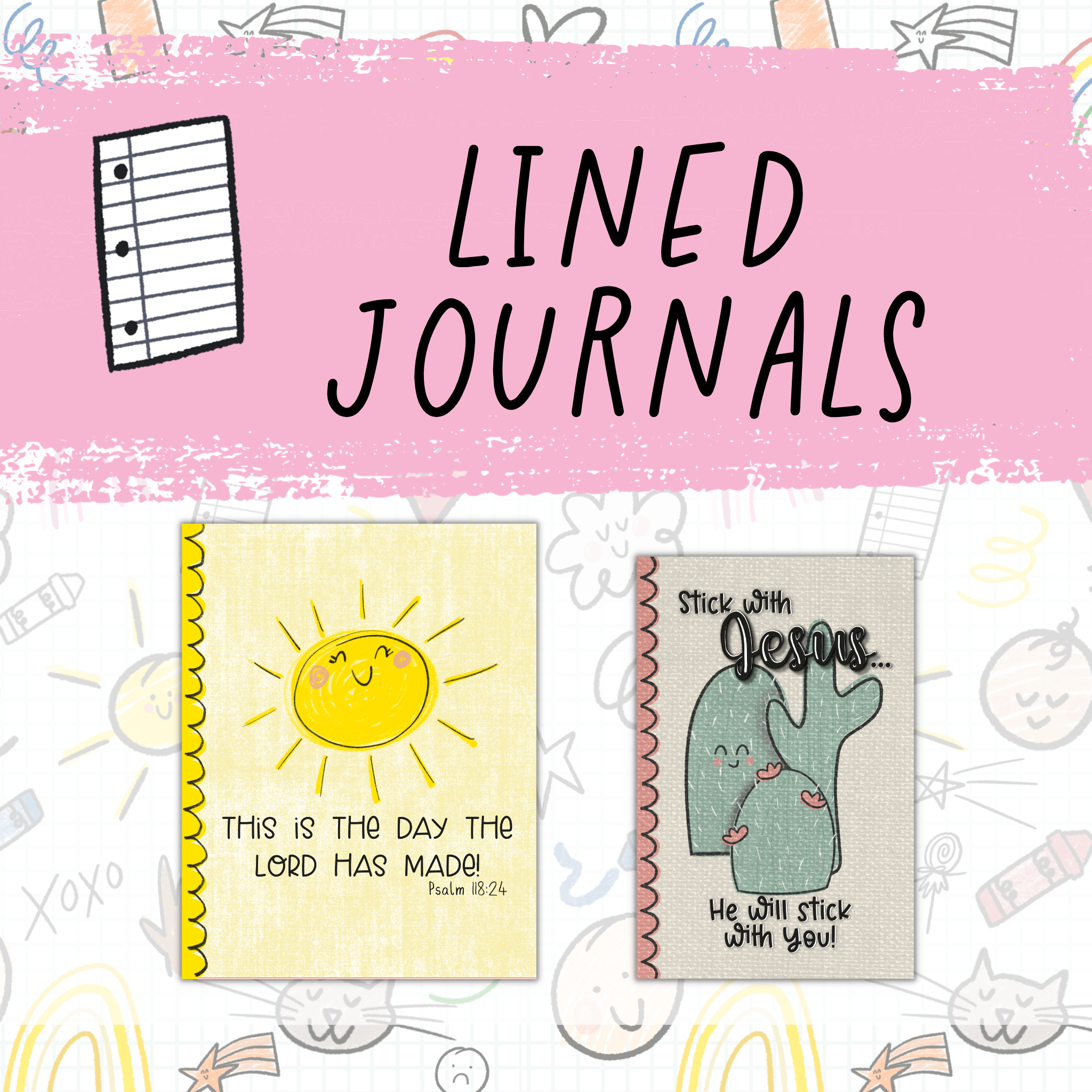 o	Button representing a variety of lined journals created on Kindle Direct Publishing by self published author and illustrator Lindsay Dain.