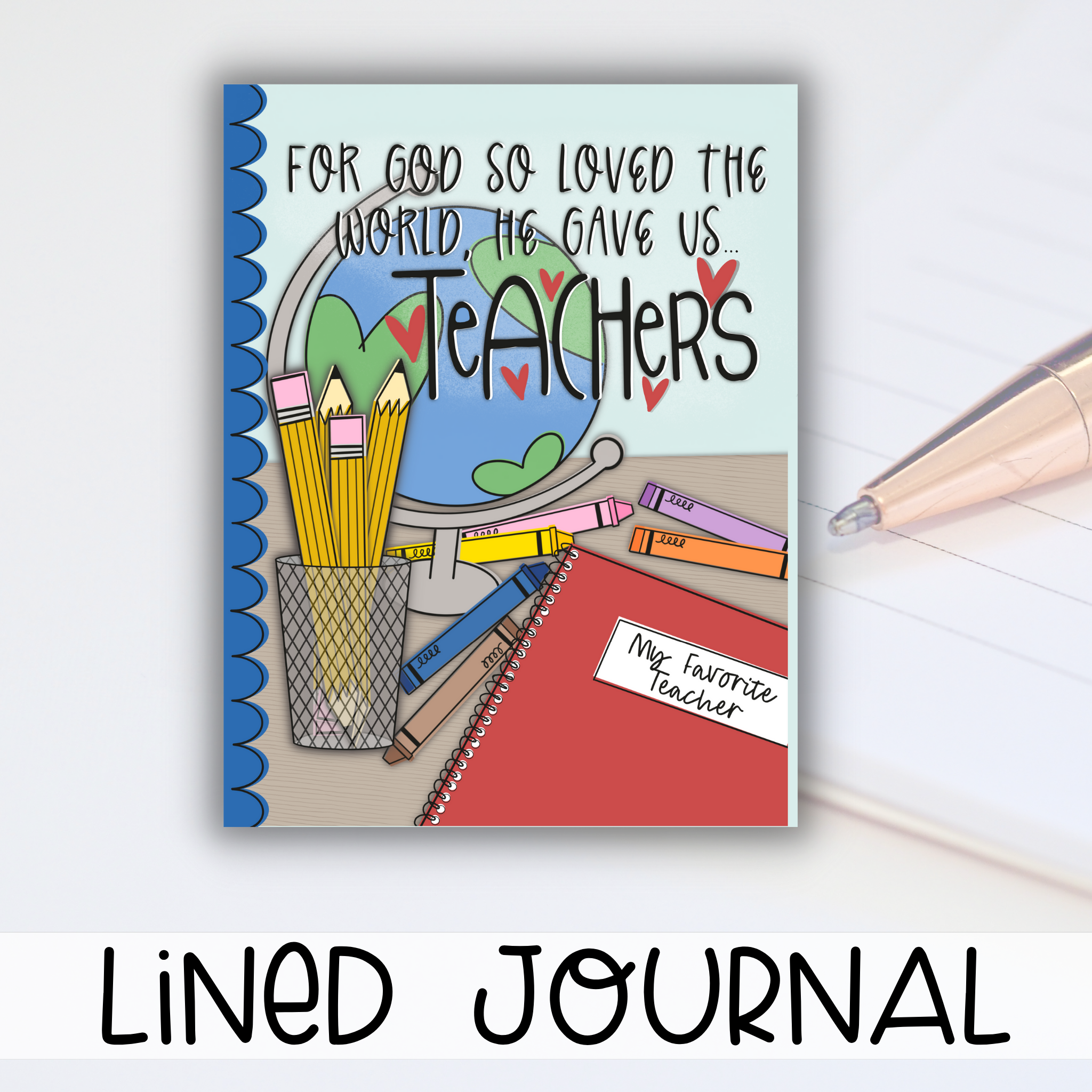 Teacher's Lined Journal self published with Kindle Direct Publishing and Amazon KDP, Teacher Gift Notebook