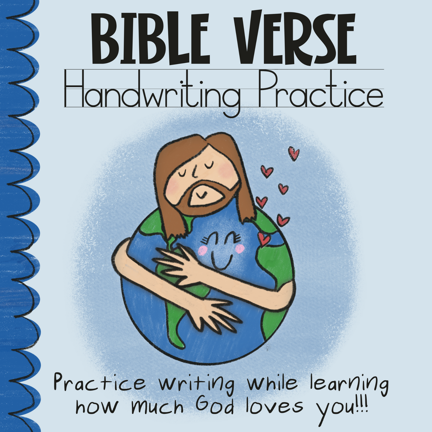 The cover image of the Bible Verse Handwriting Practice workbook print version self published through Amazon KDP