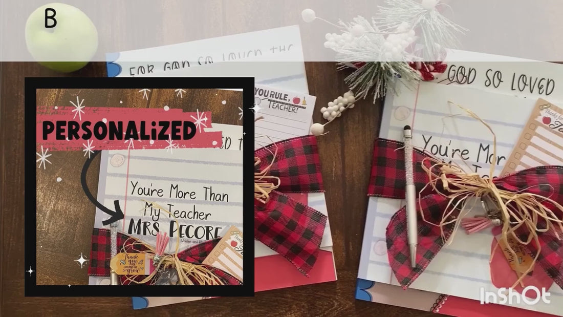 Video showcasing the personalized teacher gift set self published through amazon KDP and kindle direct publishing which includes a personalized teacher book