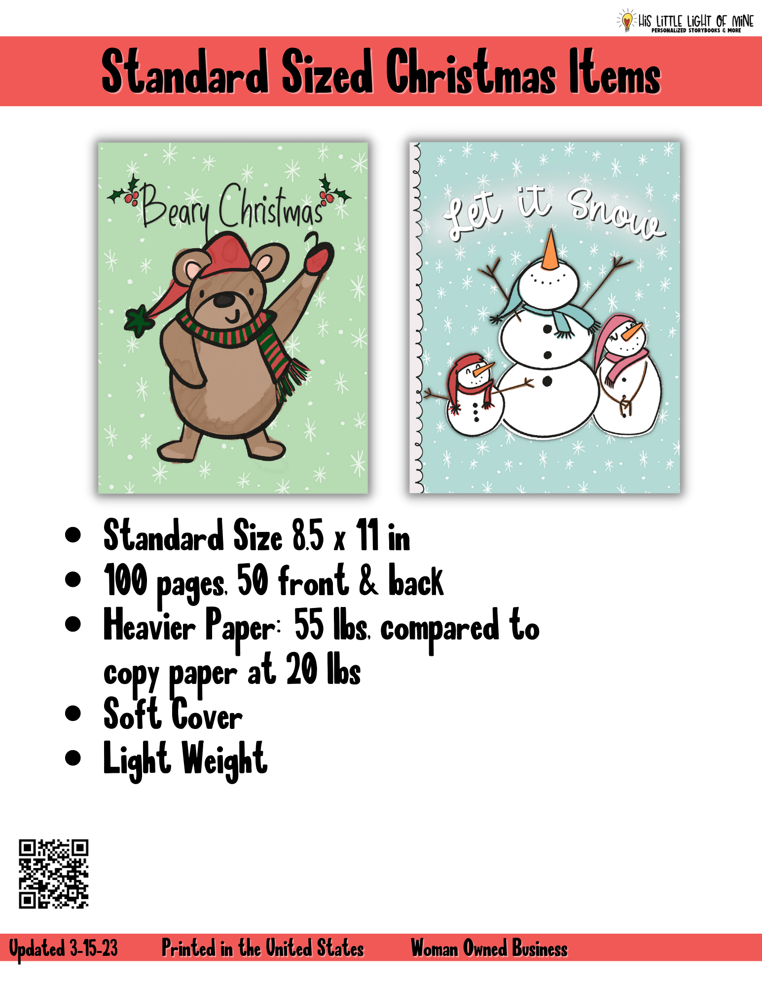 Bulk ad of the standard sized Christmas and winter themed lined journals and sketchbooks self-published through Amazon Kindle Direct Publishing