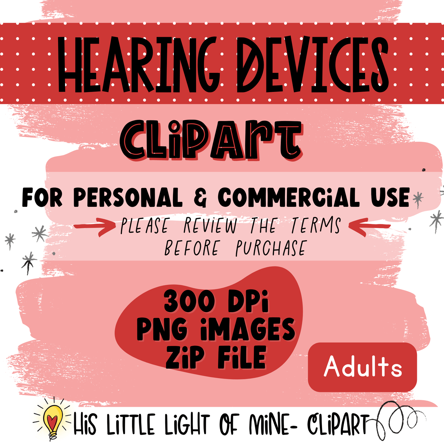 Hearing Devices Adults clip art pack features both personal and commercial use (with terms) and the types and sizes of the files
